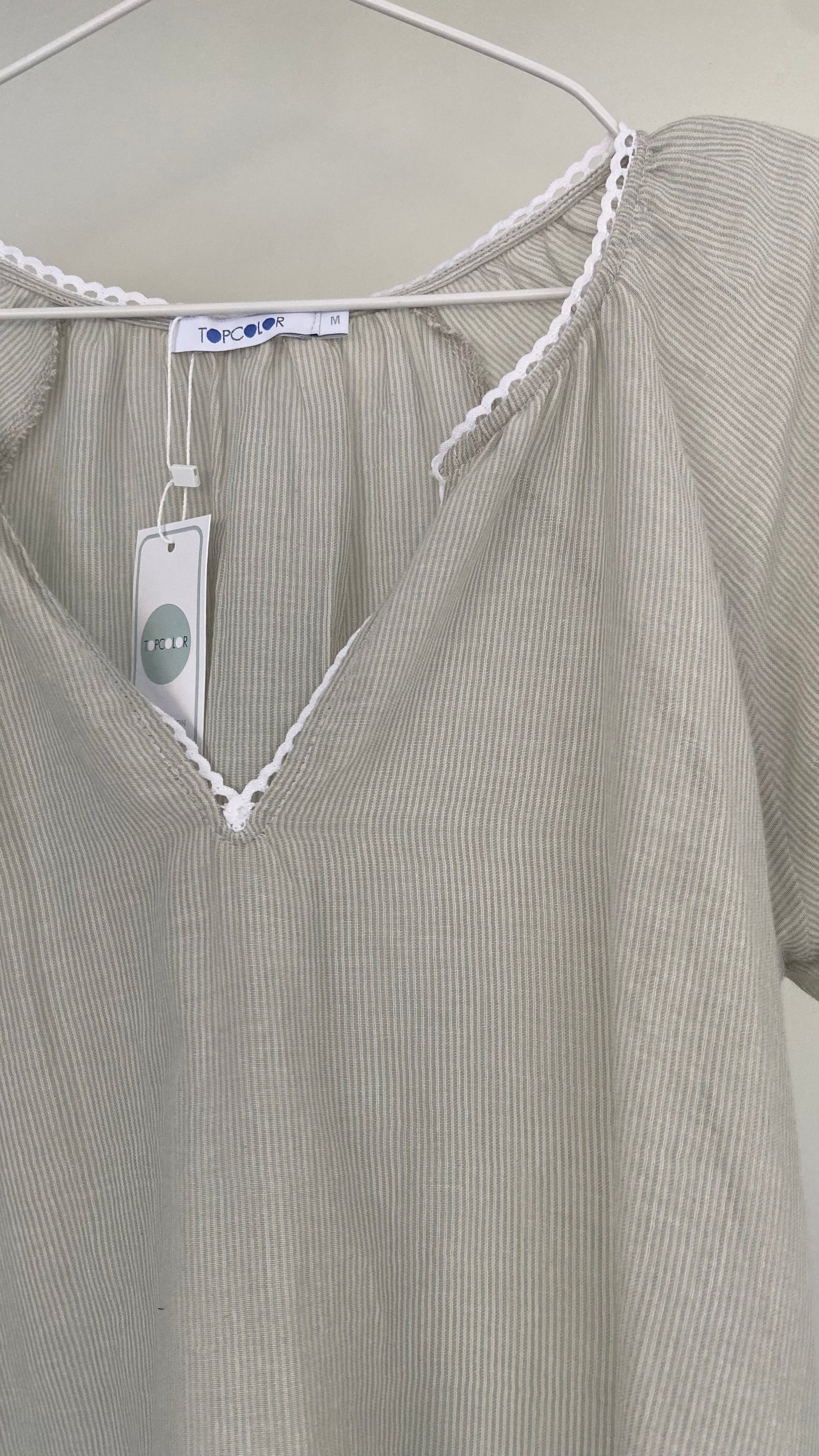 TOP ROMINA PUNTILLA M/C MIL RAYAS VERDE V24