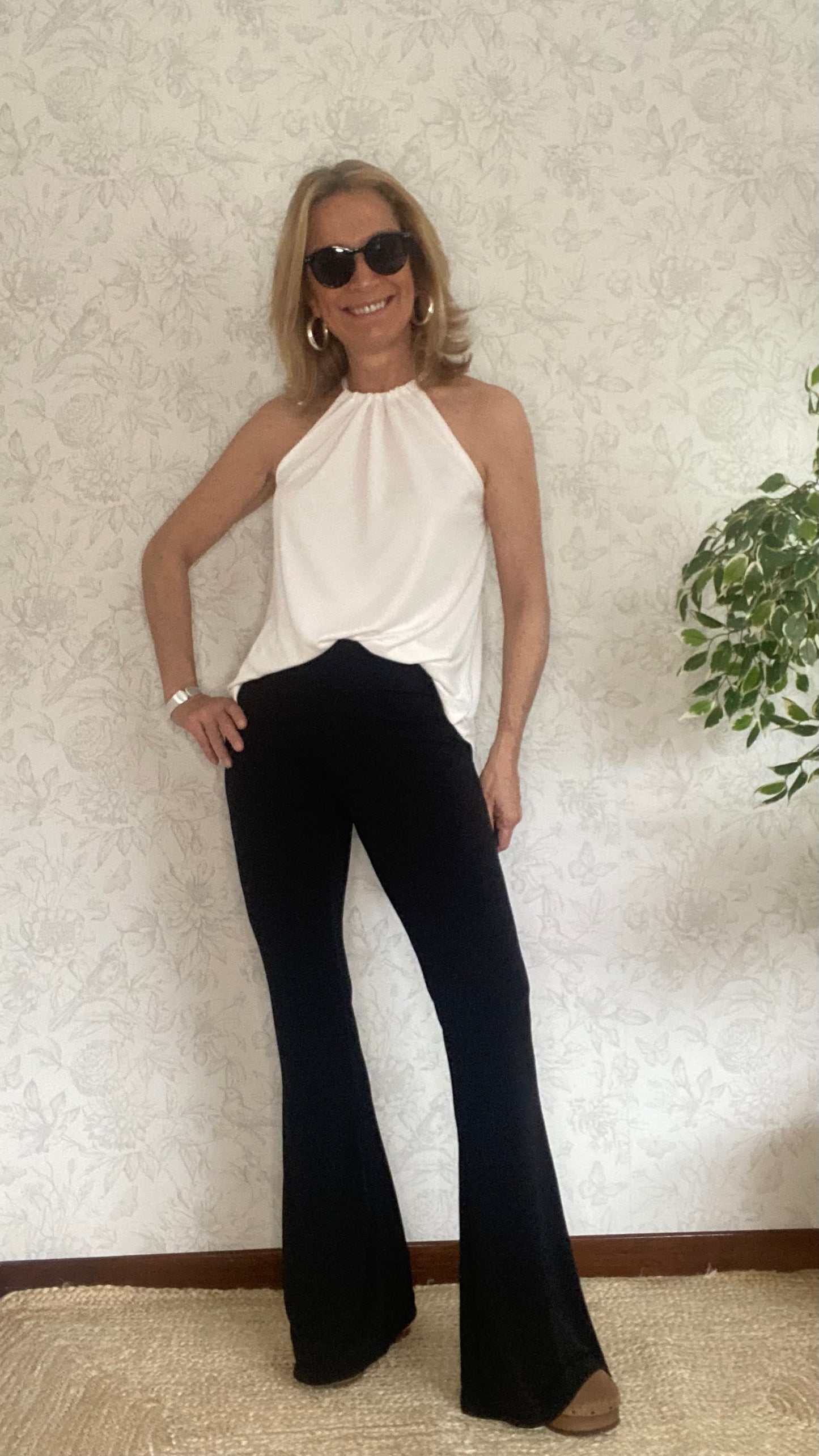 Pantalón CAMPANA CREPE negro V25