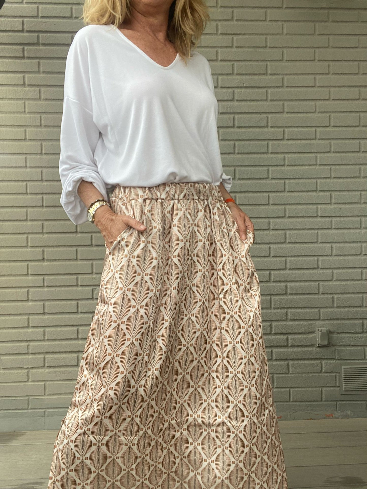 Falda ESTAMPADO HOJAS V25