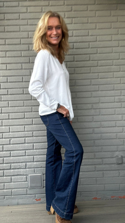 Top pinza crepe BLANC