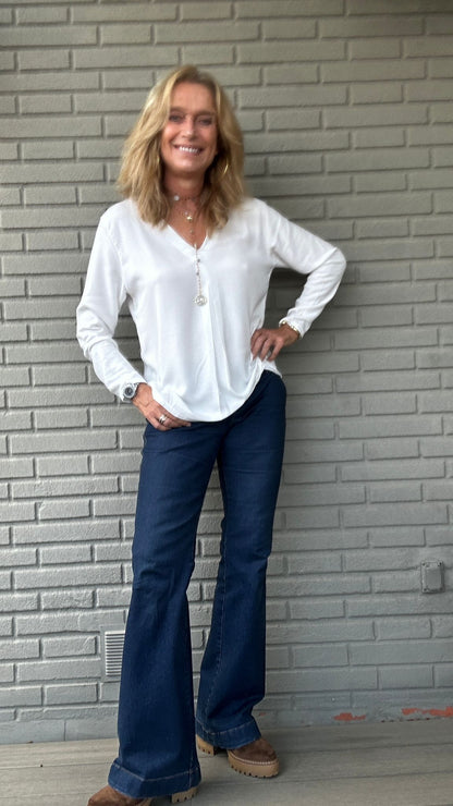 Top pinza crepe BLANC